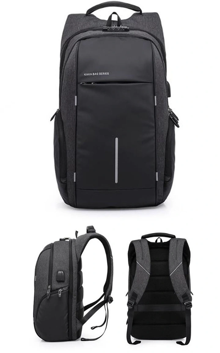 Men′s Backpack Oxford Cloth Laptop Bag Anti-Theft USB Earplug Backpack