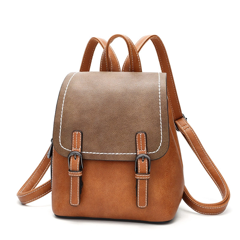 Guangzhou Genuine Leather Shoulder Bags Designer Retro Ladies Handbags Women Backpack